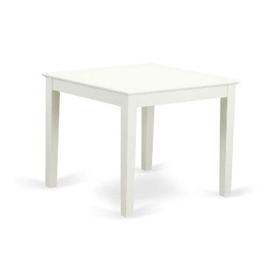 Modern 5Pc Dining Set - Square Table & 4 Chairs - Linen White Legs - Dark Shitake Fabric