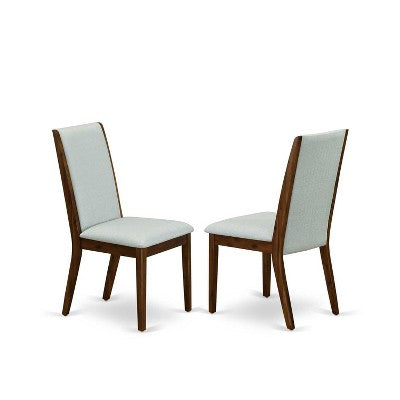3-Piece Acacia Walnut Finish Solid Wood Top - Dining Room Set with High Back - Seats 4