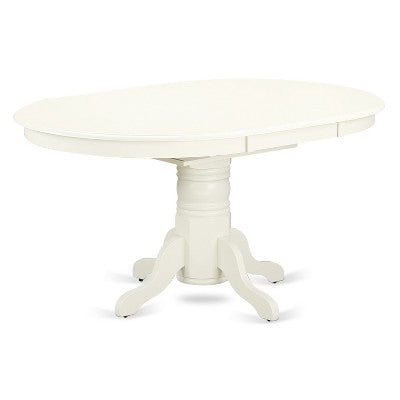 HomeStock Oval Kitchen Dining Table Set Linen White