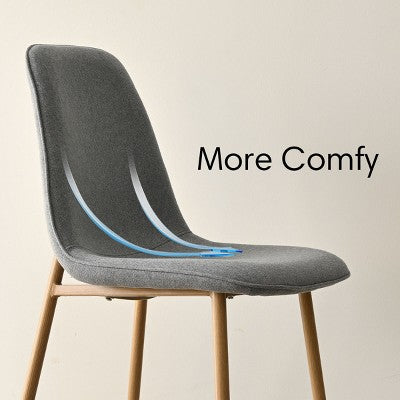 5-Piece Small Dining Table Set for 4, Round Dining Room Set With 4 Upholstered Chairs Oak Legs for Apartment, Indoor Furniture - Panipeachy