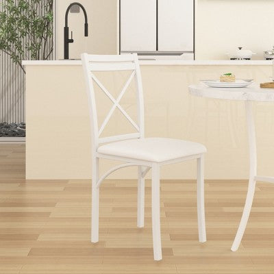 VECELO 5-Piece Dining Table Set for 4, Faux Marble Dinette with 4 Chairs for Kitchen, Small Space, Black/White