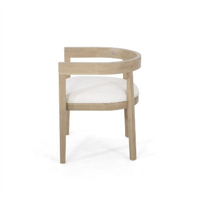 GDFStudio Ladieu Rustic Fabric Upholstered Wood 5 Piece Dining Set