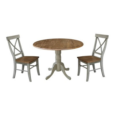 42 Mase Dual Drop Leaf Table with 2 X Back Chairs - International Concepts