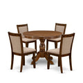 HomeStock 5-Piece Sand Blasted Black Finish Solid Wood Top Dining table with 4 Chairs