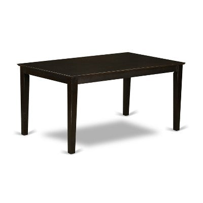 HomeStock 5-Piece Rectangle Cappuccino Finish Solid Wood Top Dining Table with 4-Chairs