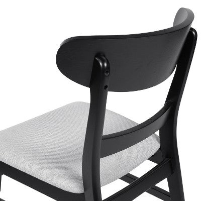 Christopher Knight Home Jinna Mid-Century Modern 5 Piece Rubberwood Dining Set with Upholstered Chairs