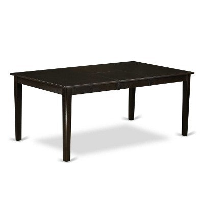 Dining Room Table Set with 6 Chairs - Solid Wood Kitchen Set - Cappuccino Finish - Expandable Leaf Table