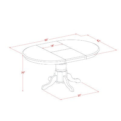5 Piece Dining Set - Oval Table with Butterfly Leaf & 4 Kitchen Chairs - Saddle Brown Finish