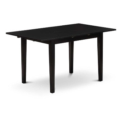 5-Piece Black Finish Solid Wood Top Rectangular Dining Room Set (Seats-4)