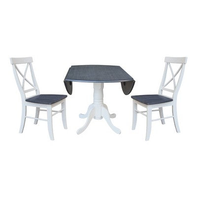 42 Mase Dual Drop Leaf Table with 2 X Back Chairs - International Concepts