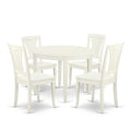 Retro Round Dining Set 5Pc - 42 Inch Table & 4 Chairs - Renaissance Style Kitchen Furniture