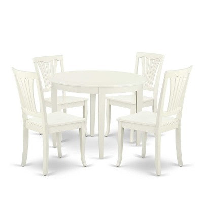 Retro Round Dining Set 5Pc - 42 Inch Table & 4 Chairs - Renaissance Style Kitchen Furniture