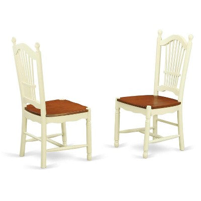 HomeStock 5-Pc Buttermilk and Cherry Solid Wood Top - Dining Room Set - Seats 4