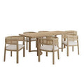 Christopher Knight Home Avery 7pc Cane and Rubberwood Upholstered Dining Set