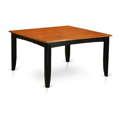 HomeStock Belmont 9Pc Square 36/54 Inch Family Table With 18 In Butterfly Leaf And 8 Wood Seat Dining Chairs