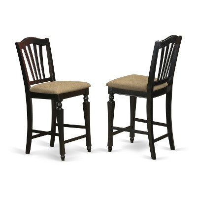 HomeStock 5-Pc Black Finish Solid Wood Top - Dining Room Set - Seats 4
