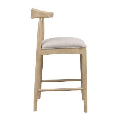 Christopher Knight Home Robert 3 Piece Farmhouse Rubberwood Upholstered Counter Height Dining Chairs with Fluted Table
