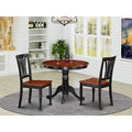 HomeStock Belmont Kitchen Dining Set-Small Kitchen Table And 2 Kitchen Chairs, Black & Cherry