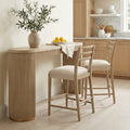 Christopher Knight Home Daniel 3 Piece Farmhouse Rubberwood Upholstered Counter Height Dining Chairs with Fluted Table