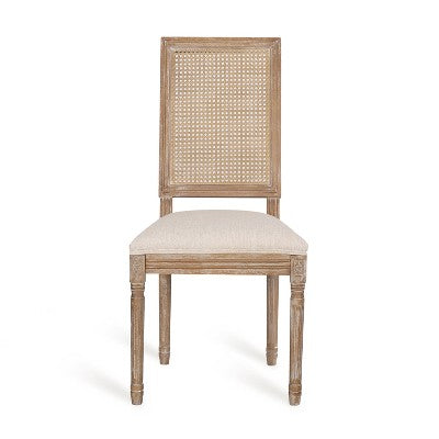 Christopher Knight Home Pampas French Country Fabric Upholstered Wood and Cane 7 Piece Expandable Dining Set