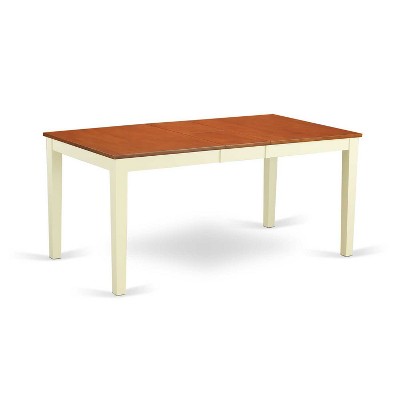 HomeStock 6-Piece Rectangle Buttermilk and Cherry Finish Solid Wood Top dining Table with 1-Bench and 4-Chairs