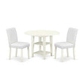 Modern Dining Set 3pc - Round Table & 2 Parsons Chairs - 42 Inch - City Chic Design