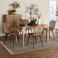 Baxton Studio Sabelle Japandi Wood and Rattan 5-Piece Dining Set
