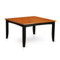 HomeStock 7-Piece Square Black and Cherry Finish Solid Wood Top Dining Table with 6 Chairs