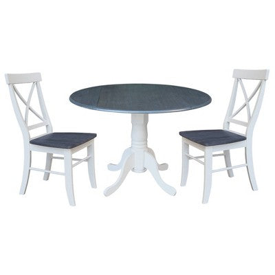 42 Mase Dual Drop Leaf Table with 2 X Back Chairs - International Concepts