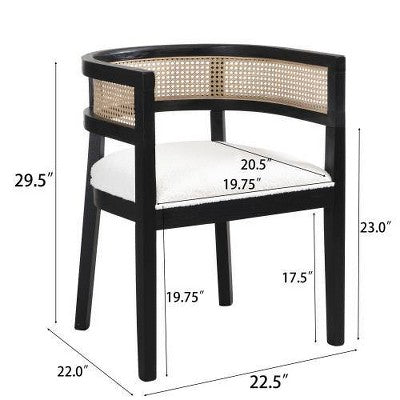 Christopher Knight Home Avery 7pc Cane and Rubberwood Upholstered Dining Set