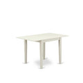 HomeStock 3-Pc Linen White Finish Solid Wood Top Dining Table Set