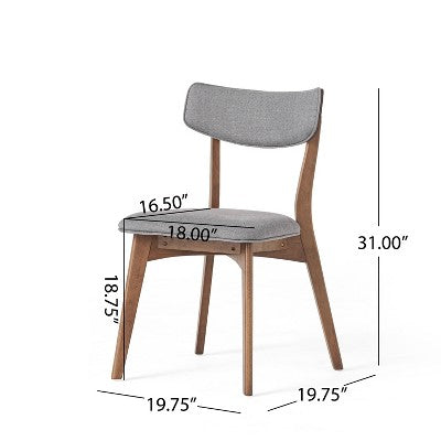 GDFStudio Megann Mid-Century Modern Wood Fabric Upholstered 5 Piece Dining Set