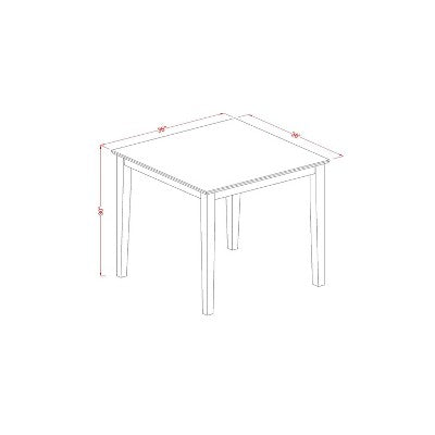Chic 3 Piece Kitchen Dining Set - Small Space Table & Chairs - Modern Design - Mahogany Finish