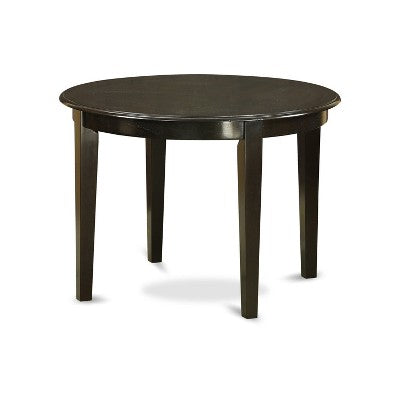 HomeStock 5-Piece Round Cappuccino Finish Solid Wood Top Dining Table with 4-Chairs