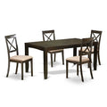 HomeStock 5-Pc Cappuccino Solid Wood Top - Dining Room Set - Seats 4