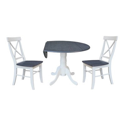 42 Mase Dual Drop Leaf Table with 2 X Back Chairs - International Concepts