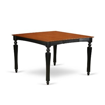 HomeStock Belmont Counter Dining Table Set with Self - Storing Leaf and 8 Parson Chairs, Black Finish