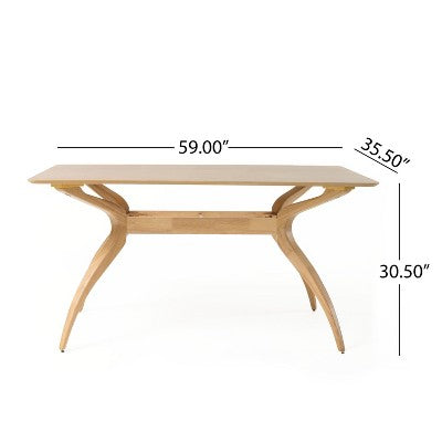 GDFStudio Megann Mid-Century Modern Wood Fabric Upholstered 5 Piece Dining Set
