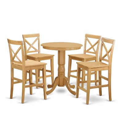 Kitchen Table Set - Counter Height Table & 4 Chairs - Elegant Dinette Set for Small Spaces