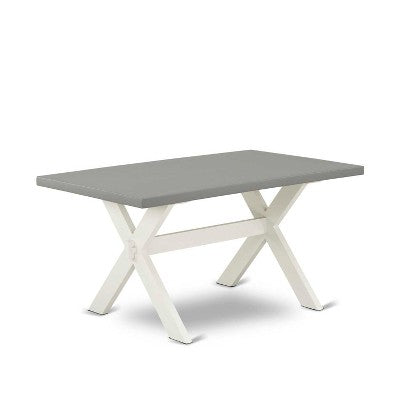 HomeStock 7-Piece Natural Oak Finish Solid Wood Top Dining Table with 6-Chairs