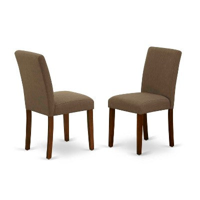 3-Piece Mahogany Finish Solid Wood Top-Dining Room Set with High Back-Seats 4