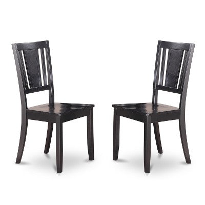 HomeStock 7-Piece Rectangle Black Finish Solid Wood Top Dining Table with 6 Chairs
