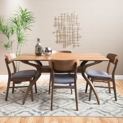 5pc 60 Lucious Curved Leg Dining Set - Christopher Knight Home