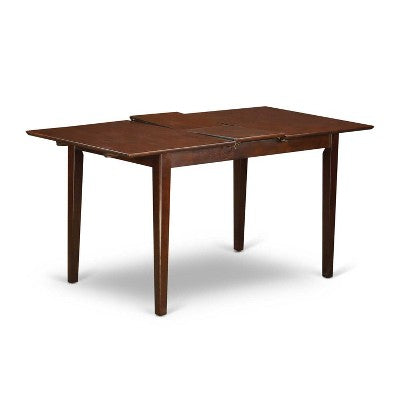 5-Piece Mahogany Finish Solid Wood Top - Rectangular Dining Room Set - Seats 4