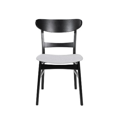 Christopher Knight Home Jinna Mid-Century Modern 5 Piece Rubberwood Dining Set with Upholstered Chairs