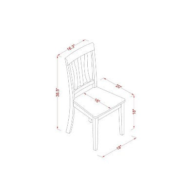 HomeStock 5-Piece Black and Cherry Finish Solid Wood Top Dining table with 4 Chairs with Slat Back