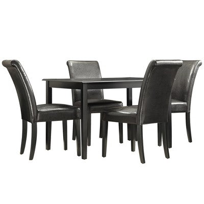 Salido Dining Set - 5-Piece - Black Vinyl - iNSPIRE Q