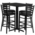Flash Furniture 24W x 42L Rectangular Laminate Table Set with 4 Ladder Back Metal Barstools