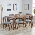 Christopher Knight Home Chazz Mid Century Modern Fabric Upholstered 7 Piece Dining Set