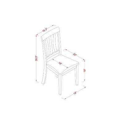 HomeStock 5-Piece Black and Cherry Finish Solid Wood Top Dining table with 4 Chairs with Slat Back